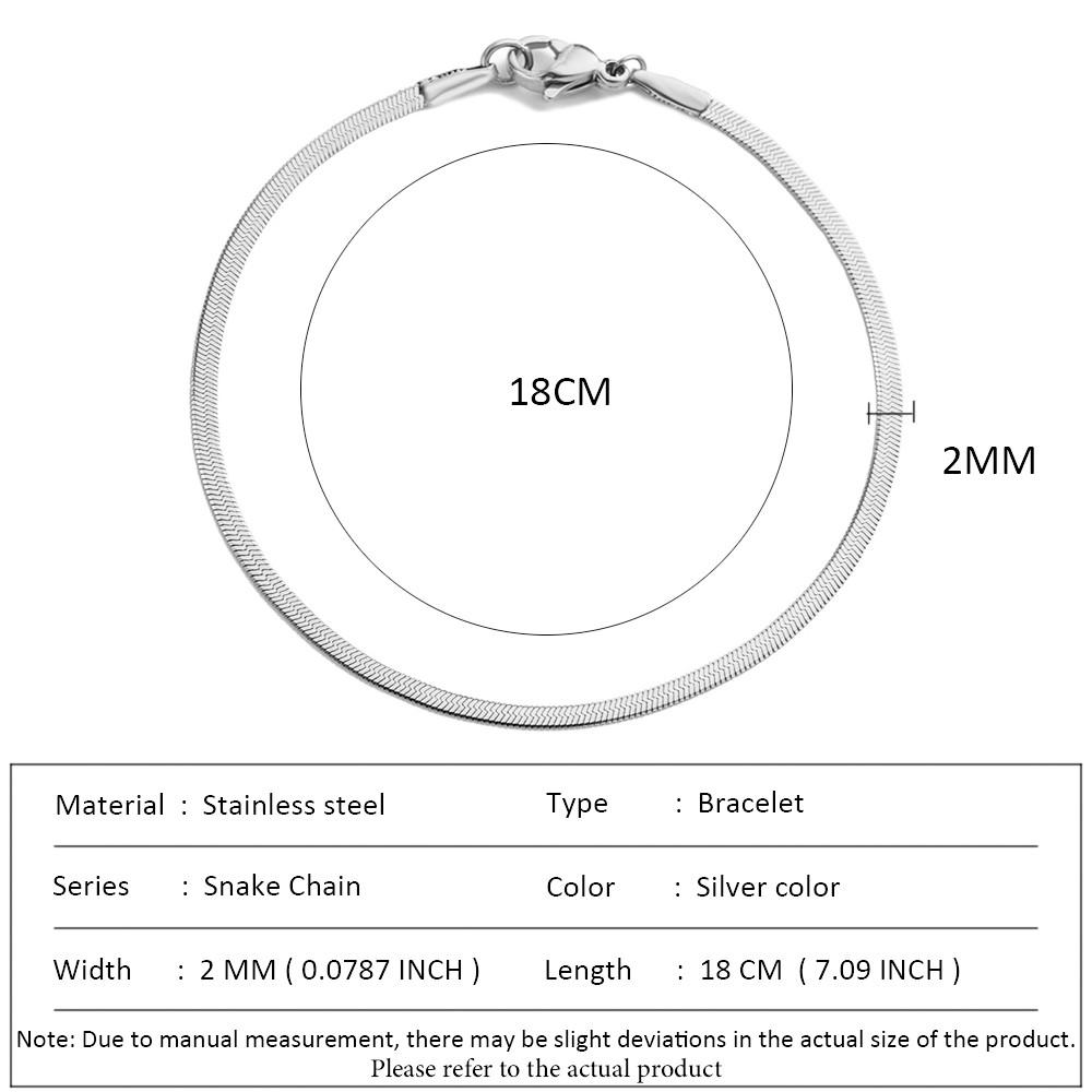 

SUNIBI Classic Snake Chain Bracelets for Women Trend Fashion Stainless Steel Cuban Chain Bracelet Trendy Woman Gifts Jewelry