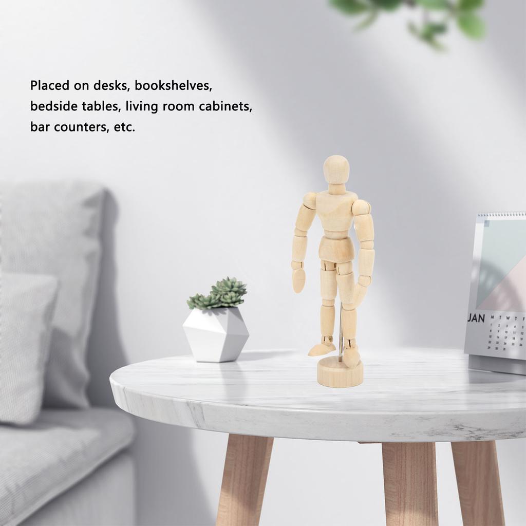 Dřevěná figurína 14 otočných kloubů Kreslicí figurína Lidské tělesné proporce Přenosná umělecká figurína pro umělce Pro skicování