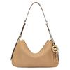 MK Nolita Logo Suede Hobo Bag With Round MK Pendant Women Bags Light-Brown 30F5GY5M2L-HUSK