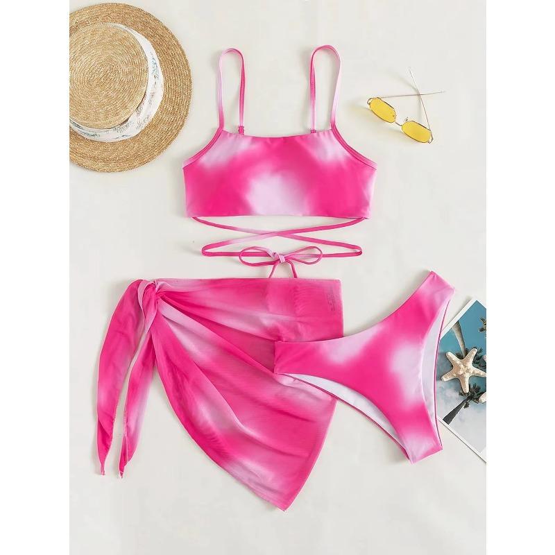 Sexy Women Brazilian Swimsuit Push Up Bra Bikini Set 3 Piece Swim Suit Skirt Swimwear Beachwear Bathing Maillot De Bain Femme