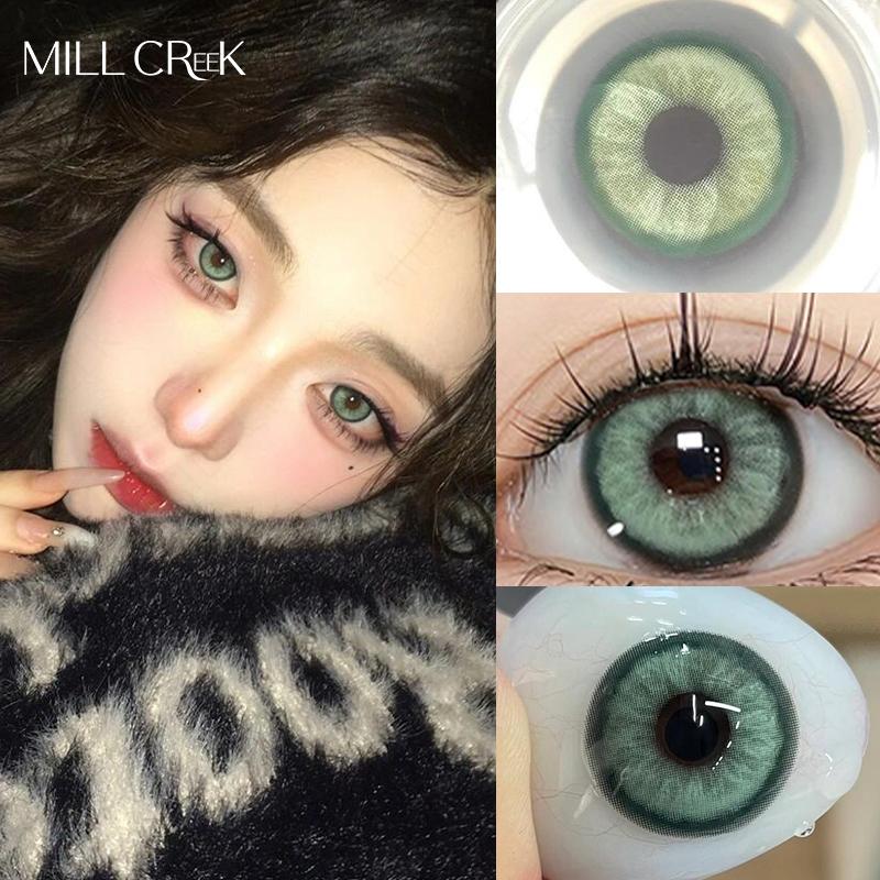 Mill Creek Renkli Kontakt Lens 14.5MM Anti UV Barbie Mavi/Yeşil/Kahverengi Kontakt Lens Yumuşak ve Rahat 1 Yıllık Kullanım