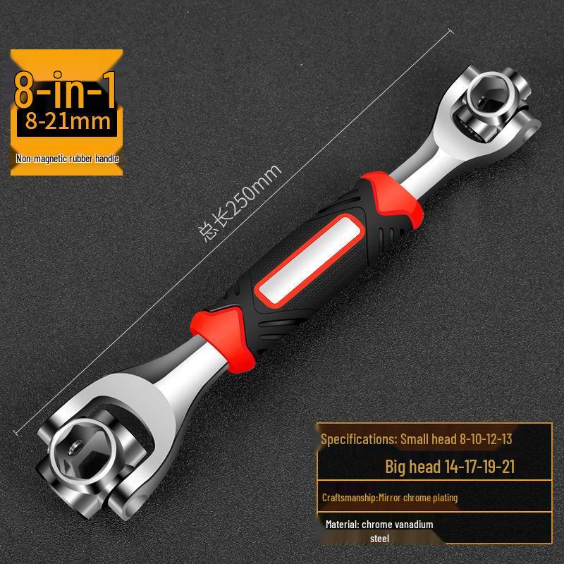 Universal verstellbarer 8-in-1 Mehrkopf-Steckschlüssel im deutschen Stil