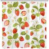 Red Strawberry Shower Curtain for Bathroom Nature Fruit and White Floral Green Leaf Plant Bathroom Shower Curtains with Hooks, Spring Country