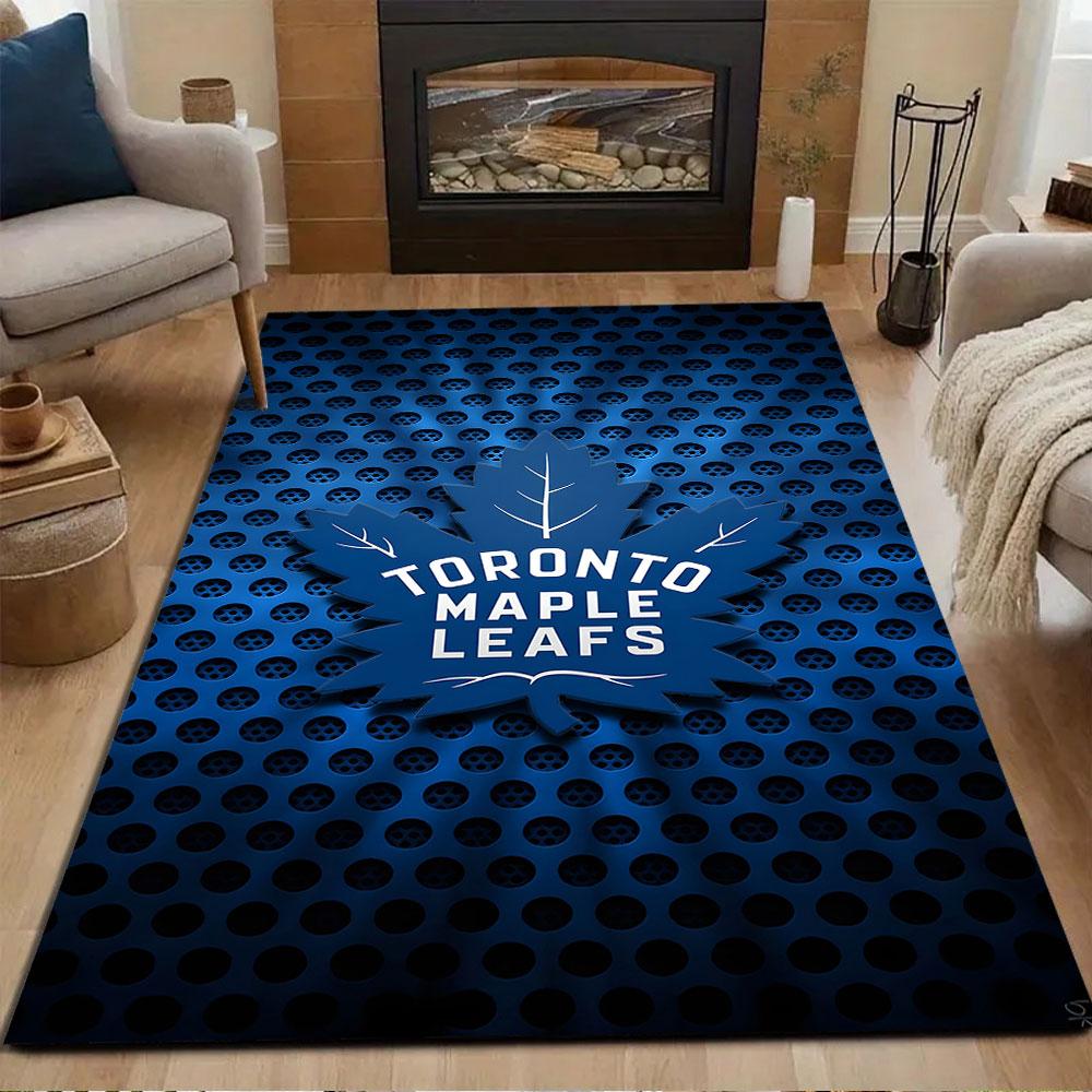 Toronto Maple Leafs Logo Design Patterned Carpet, Non Slip Mat Suitable for Living Room and Bedroom Sofas