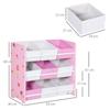 Kids Storage Rack, with Nine Removable Baskets, for Nursery, Bedroom, Playroom - Pink