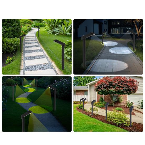 2 Pcs Solar Pathway Lights Outdoor LED Solar Lights Waterproof Solar Powered Landscape Stake Lights for Lawn Patio Walkway Driveway Decor