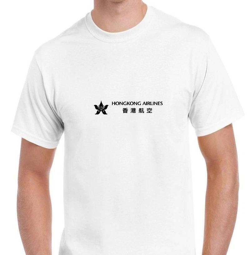 Hongkong Airlines Black Logo Chinese Aviation Geek White Cotton T-Shirt L