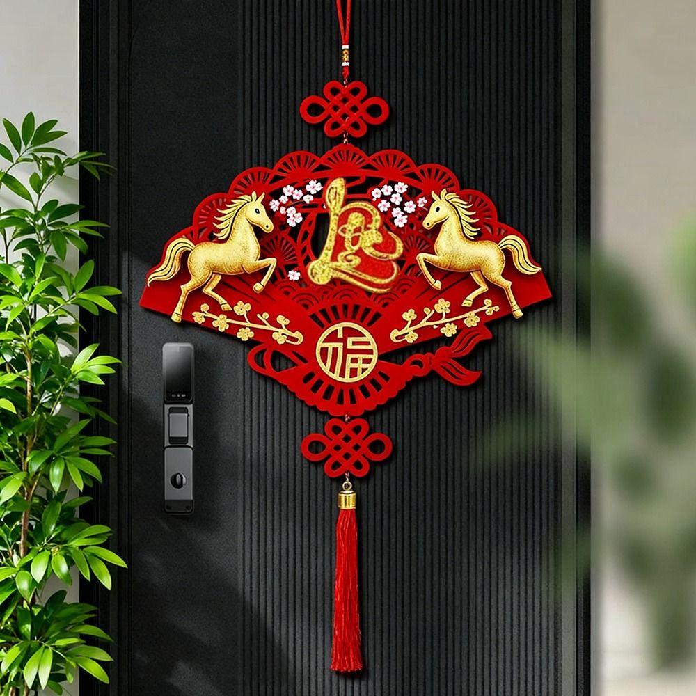 Felt 2026 Horse Spring Festival Hanging Ornament Tassel Vietnamese New Year Pendant Vietnamese Lunar Ornament Window Door Decor