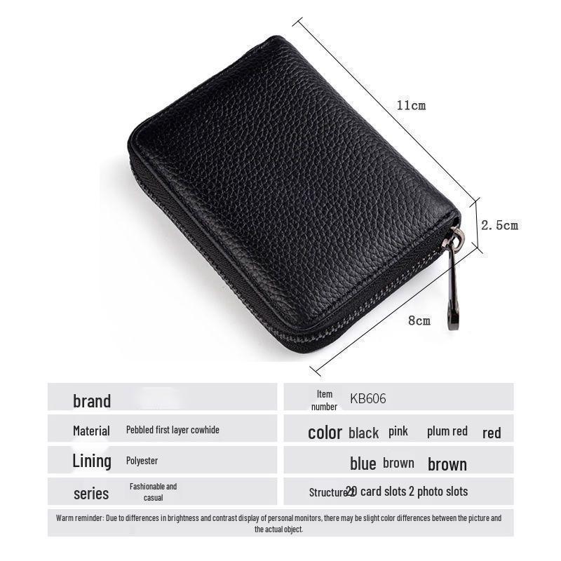 2025 Genuine Cowhide Unisex Compact Anti-Magnetic Card Holder & Document Sleeve