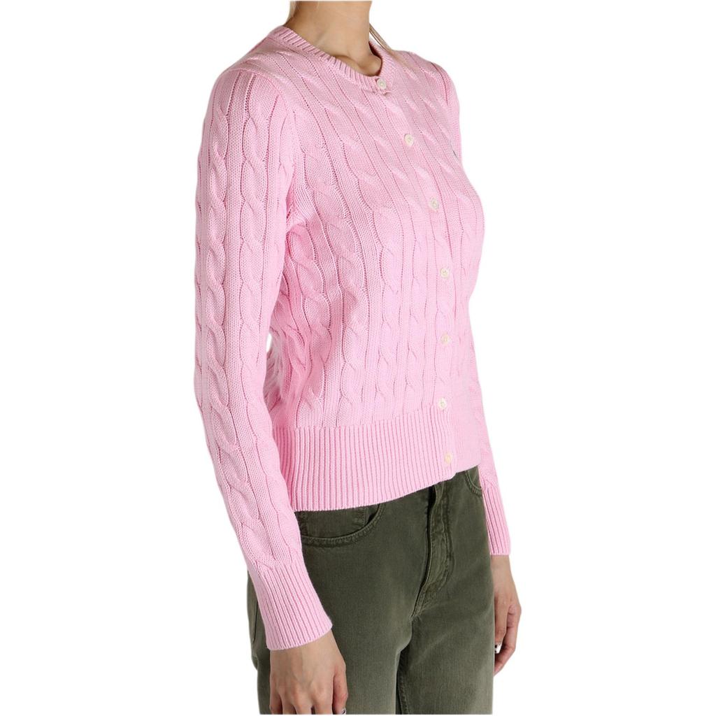 Polo Ralph Lauren Solid Color Single-Breasted Logo Long Sleeve Knit Sweater Women sweater Caramel-Pink 211971868-010