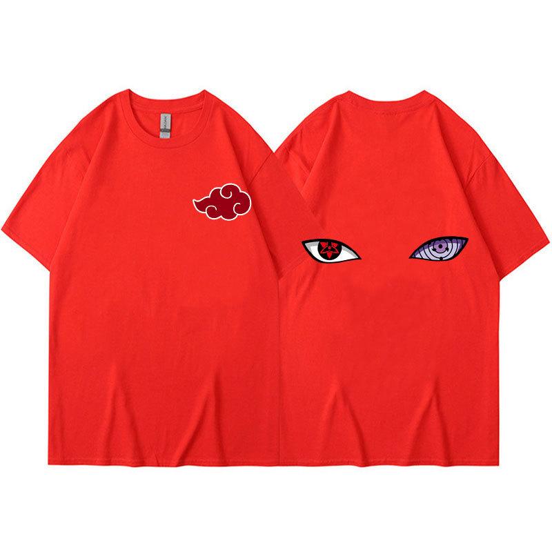 Аниме Наруто Мужская Летняя Футболка Харадзюку Манга Графические Топы Футболки Хлопок Повседневная Мультяшная Футболка с Короткими Рукавами Летние Футболки Уличная Одежда S красный 1190₽