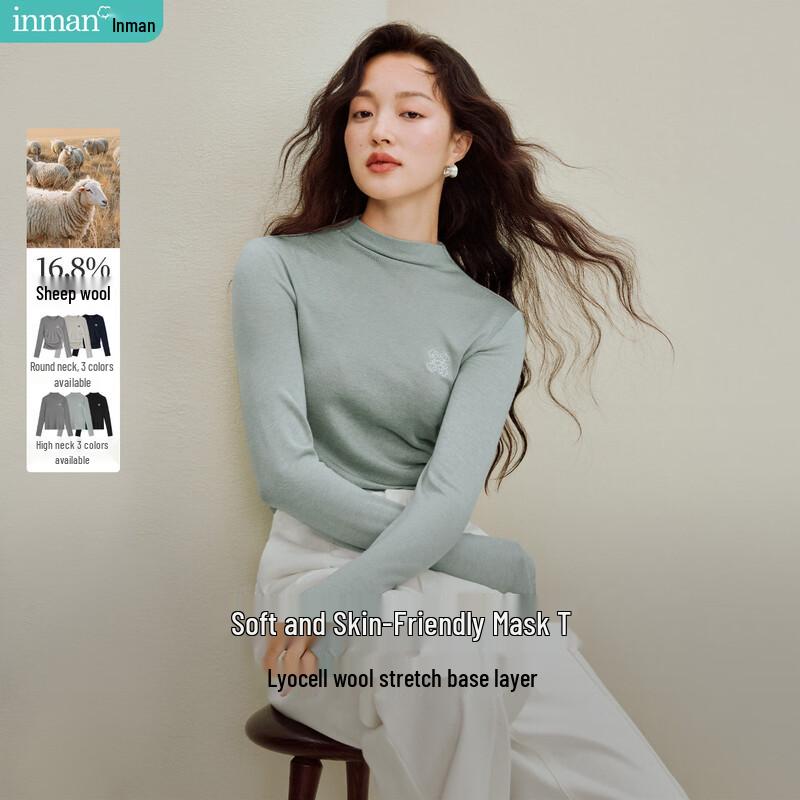 Inman Women's Lyocell Wool Blend Slim-Fit Base Layer T-Shirt