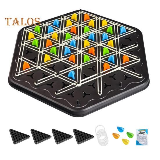 

1 набор Треугольные шахматы Настольная игра от 2 до 4 игроков Геометрия Обучение фокусировке Логика Обучение Резиновая лента Треугольник Pegboard Стратегическая игра Игрушка чёрный