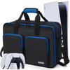 AKOZLIN PS5 Storage Protective Case for Travel Carrying Multifunctional Shoulder Bag for Controller Large Black Blue Bag, PS5/PS4, Bag, Travel,
