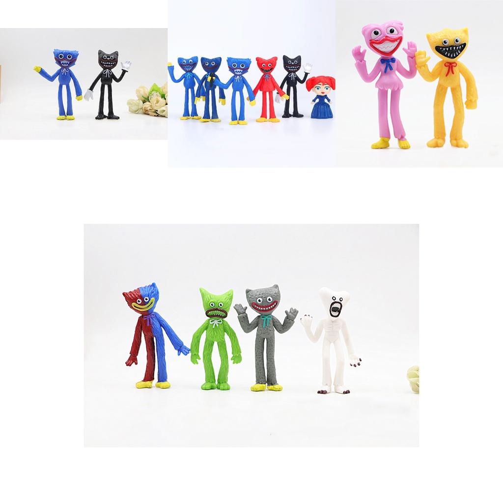 Niet-giftige Poppy Playtime Figuren Huggy Wuggy Model Display Speelgoed Topper Kinder Cadeau 6/8 stuks Set