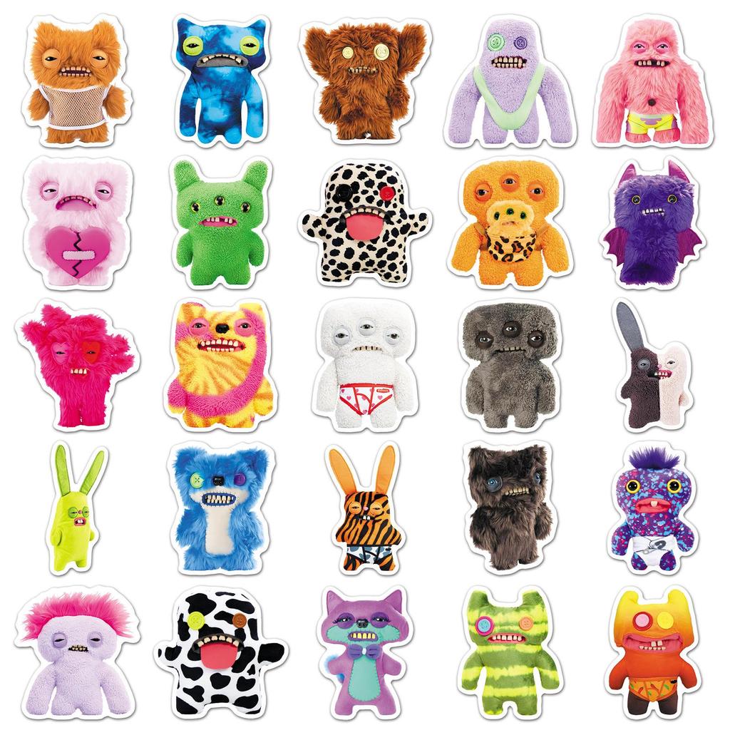 50 FUGGLER Niedliche Zahnmonster-Sticker für Journale, Koffer und Teetassen – Hässlich-süßer Trend.