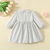 Spring and Autumn New Girls' Dress Embroidered Pumpkin Halloween Long Sleeve Striped Princess Dress