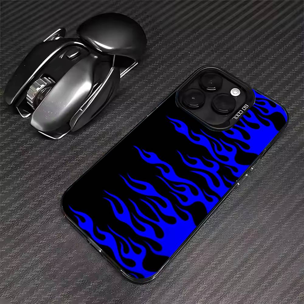 Creative Fashion Flame Phone Case For iPhone 17 16 15 14 13 12 11 Pro Max XS Max 7 8 Plus Shockproof Silicone Matte Cover