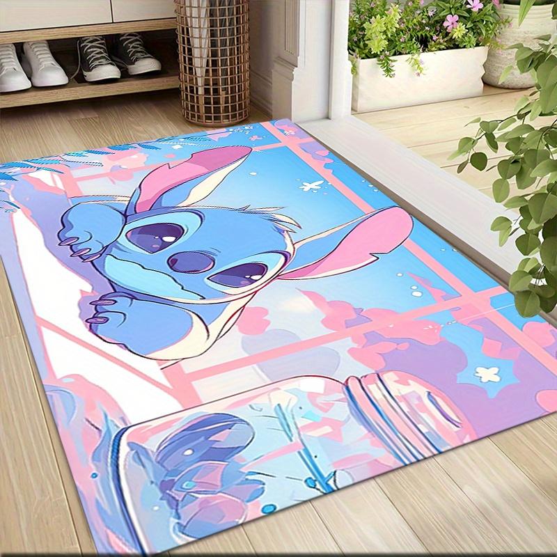 1pc Stitch Cartoon Carpet, 100% Polyester, Non-slip, Machine Washable, Waterproof, Outdoor Yard and Garden Decor, Home and Bedroom Decorative