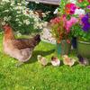 Garden Stakes Chicken Hen and Chick Double-sided Lawn Insert Signs Printing Ornaments Decoration Rooster Garden Sculpture