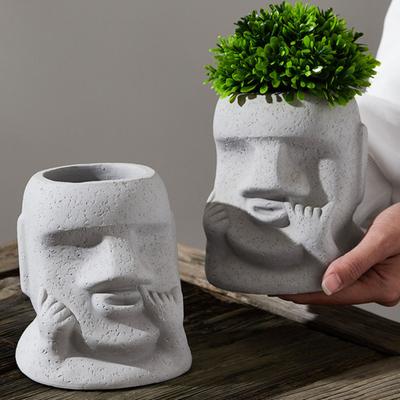 Human Head Planter Pot Pen Holder Picking Nose Men Flowerpot Succulents Herb Plants Container Home Balcony Garden Decoration