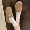 New Style of Warm Single-shoe Women's Thick-soled Height-increasing Full-cover Shoes with Fleece