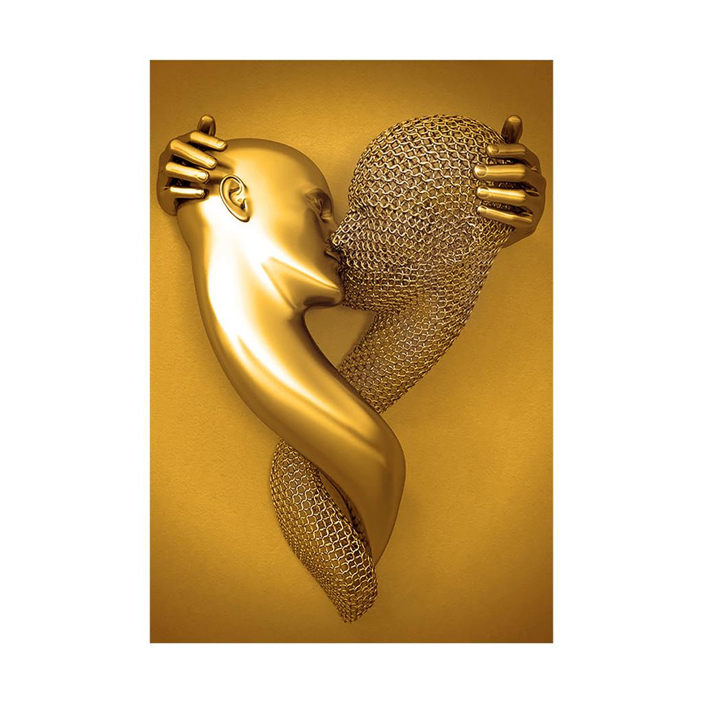 Buy Love Heart 3D Wall Art Decor Metal Figure Statue Art Canvas ...