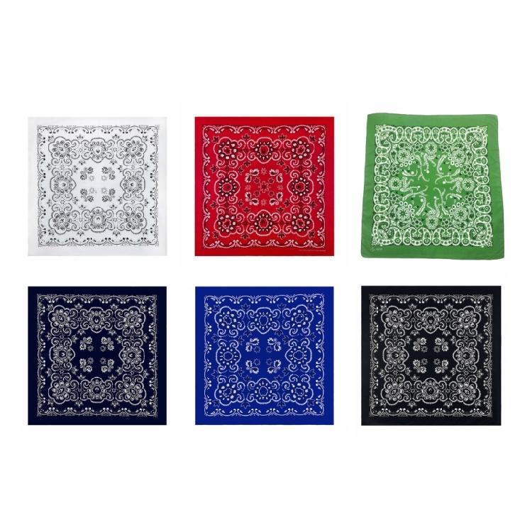 Fashion Woman 70x70cm Bandana Hairband with Punk Style Cashew Flower Pattern