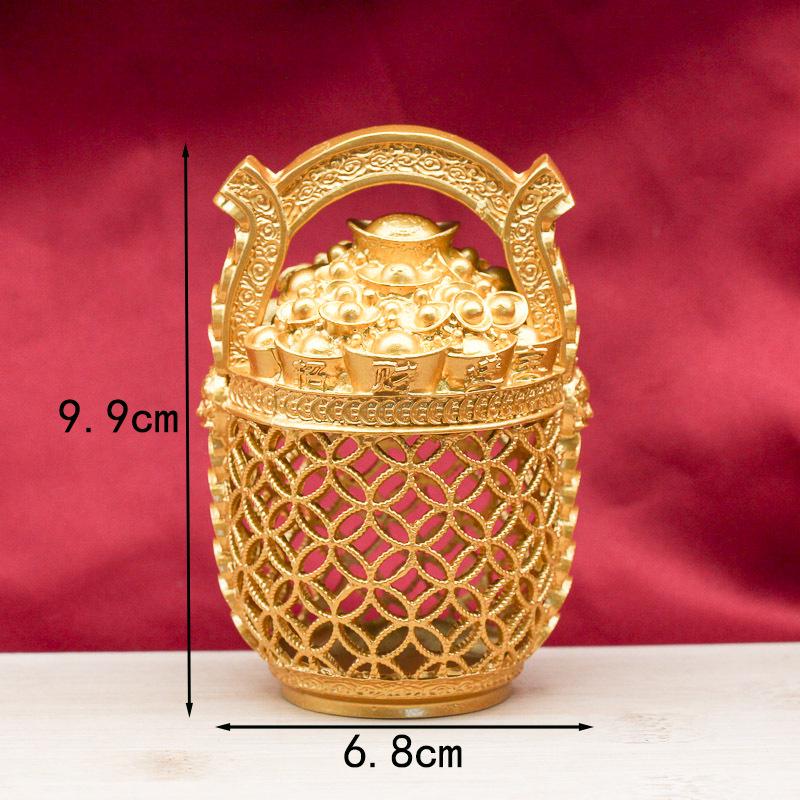 Elegant Hollowed Gold Ingot Ruyi Ornament - Perfect for Office Decor, Opening Ceremonies, Housewarming Gifts, and Collection Displays.