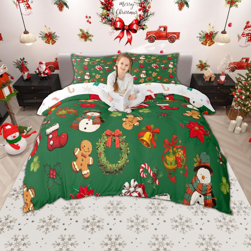Homewish Xmas Nutcracker Duvet Cover Set For Kids Girls Cute Princess Bedding Set Cartoon Christmas Tree Quilt Cover Set