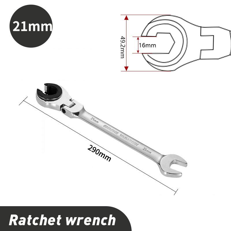1Pc Ratcheting Wrench Set with Open Flex-head Metric Tubing Combination Wrench Tubing Ratchet Wrench 8-30mm Size Available