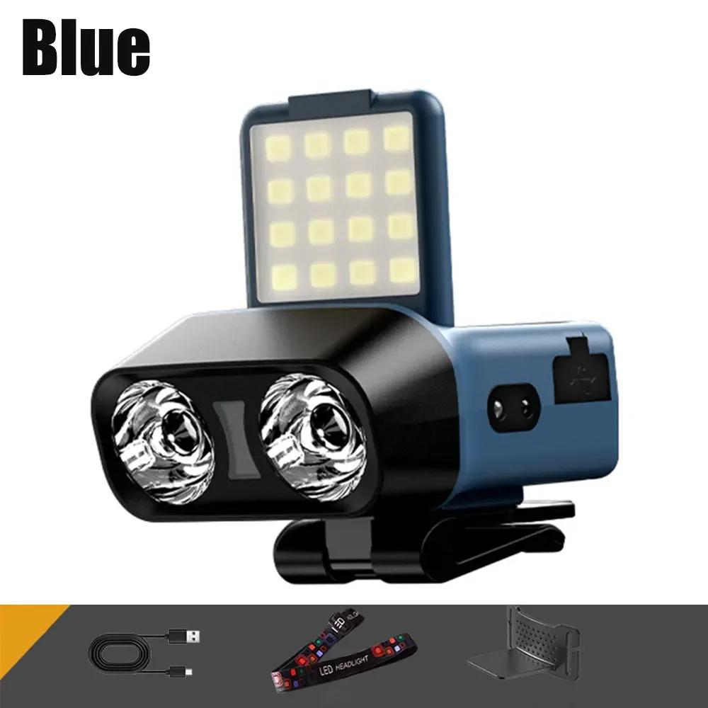 Ultra Bright LED Clip on Cap Light Rechargeable Sensor Headlamp Waterproof Head Torch Flashlight Outdoor Fishing Camping Lamp