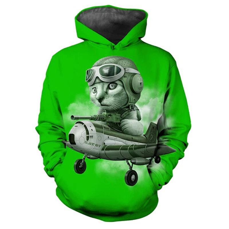 Sweat-shirt À Capuche Pour Hommes, Chat Mignon, Graphique Animal Imprimé En 3D, Hip Hop, Streetwear, Pulls Surdimensionnés, Hauts, Vêtements Masculins