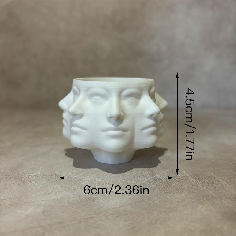 4 Pezzi Mini Vaso da Fiori Viso Vaso per Succulente Ornamento da Tavolo Fioriera in Plastica Decorazione per la Casa Vaso per Piante