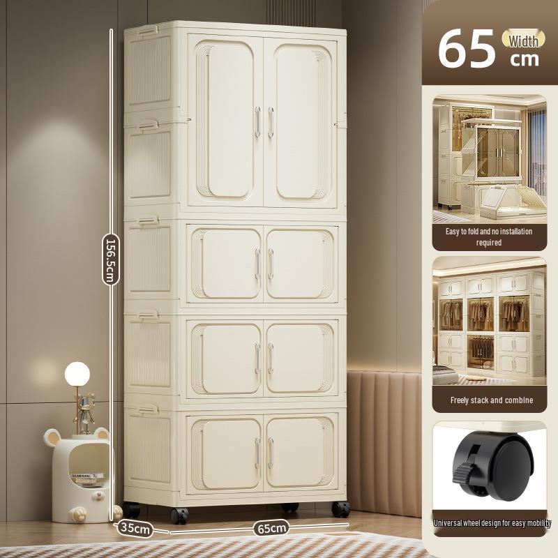 Multi-Layer Foldable Storage Cabinet: Plastic Wardrobe, Shelving Unit, Toy Organizer, Clothes Box