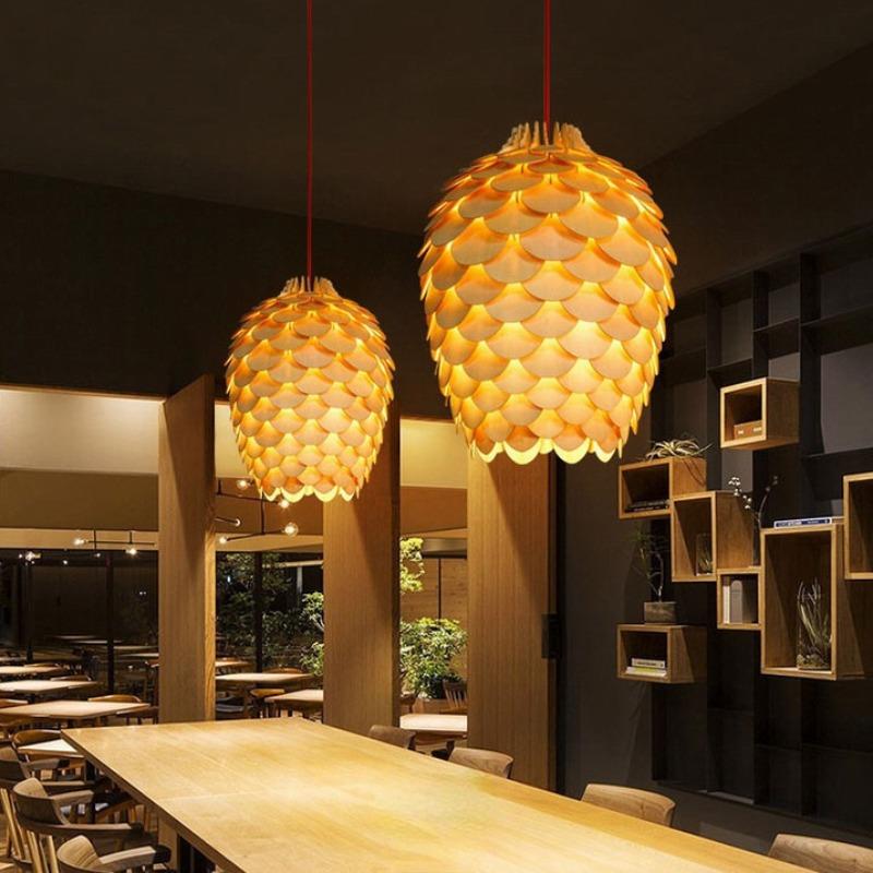 Kreativní borová umělecká lampa Ložnice Studovna Jídelna Hotelový dřevěný lustr Ambiance