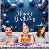 2D Navy Blue Happy Birthday Backdrop for Men Boys Party Photo Booth