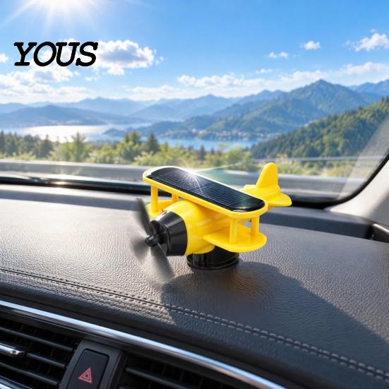 Auto-Innenzubehör Solarbetriebenes rotierendes Flugzeug, Kreatives Auto-Armaturenbrett-Ornament Lufterfrischer mit Lichtsensor, Einzigartiges Automobil