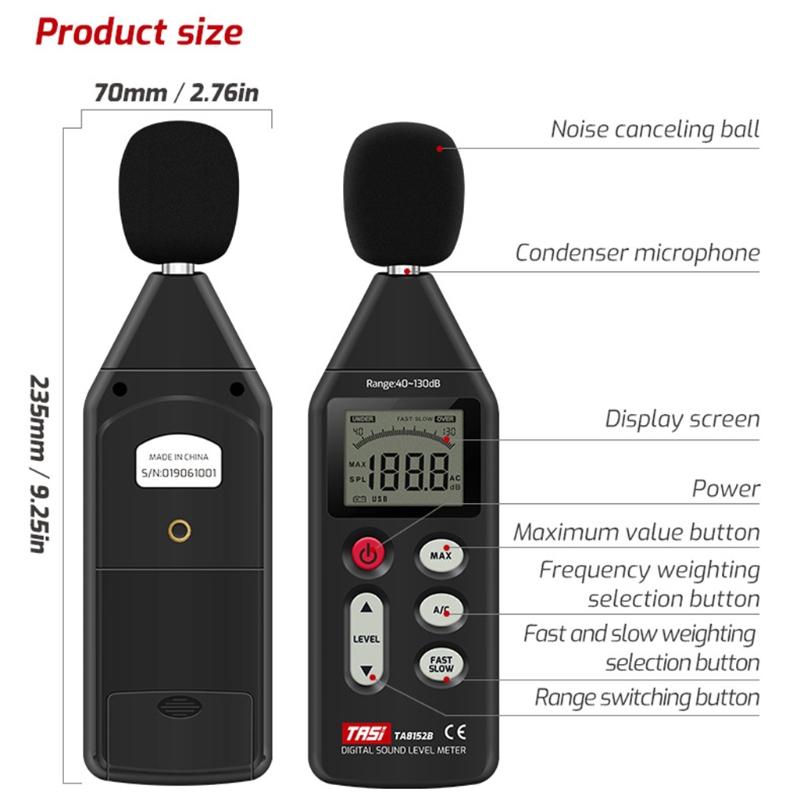 Sound Level Meter Digital Handheld DB Meter Sonometros Noise Audio Level Meter 40-130dB Decibels Mini Noise Sound Meter