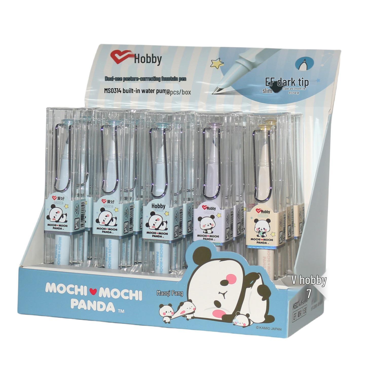 Hobby MS0314 Moqi Fat Cartoon 0.38mm EF Fountain Pen with Ink Cartridge/Converter for Writing Practice and Posture Correction EF Nib/0.38mm