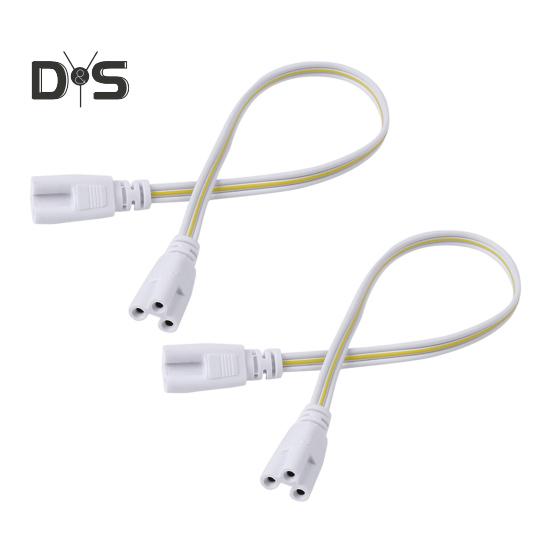 

2 шт. Соединительный кабель для светодиодной лампы, 3-контактный ПВХ-пластиковый медный провод, светодиодная трубка, интегрированный 3-отверстия, мужской и женский разъем для светодиодной люминесцентной галогенной лампы белый