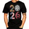 2026 USA Canada Mexico Soccer T-Shirt Cotton Shirt Tribal & Flag Graphic Tee, Ideal Gift for North American Football Enthusiasts