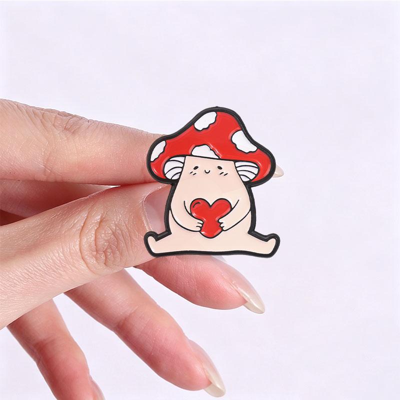 Fun Mushroom Elf Badge Pumpkin Jack‑o‑lantern Red Heart Enamel Pins Halloween Cute Brooch Punk Accessories Decor Gift
