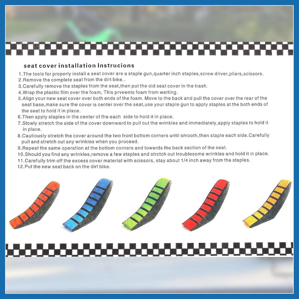 Universal Motorcycle Dirt Bike Faux Leather Soft Seat Cover Anti Slip Seat Cushion Yellow Black Item Replacement