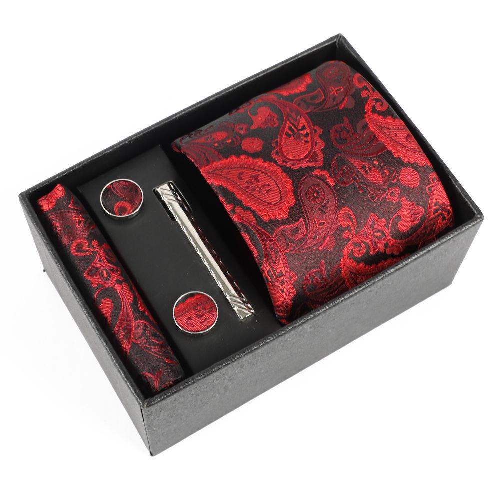 Heren Paisley Jacquard Stropdas met Cadeaubox - Elegante 8CM Cashew Design