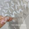 1 Sheets White Lace Ribbon With Pearl Nail Stickers Adhesive Nail Art Sticker Nail Art Decoration
