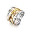 15mm Width  Stainless Steel Braided Cross Ring For Women Men Party Valentine's Day Promise Ring Fashion Unisex Cool