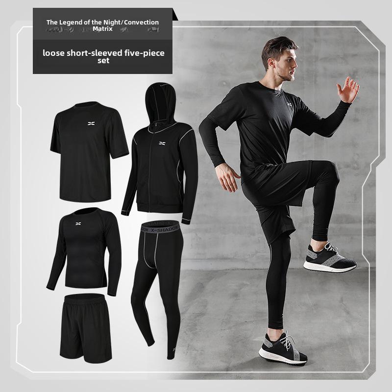 2021 Men's Spring/Summer Fitness Tights & Sports Suit for Running, Gym, & Basketball
