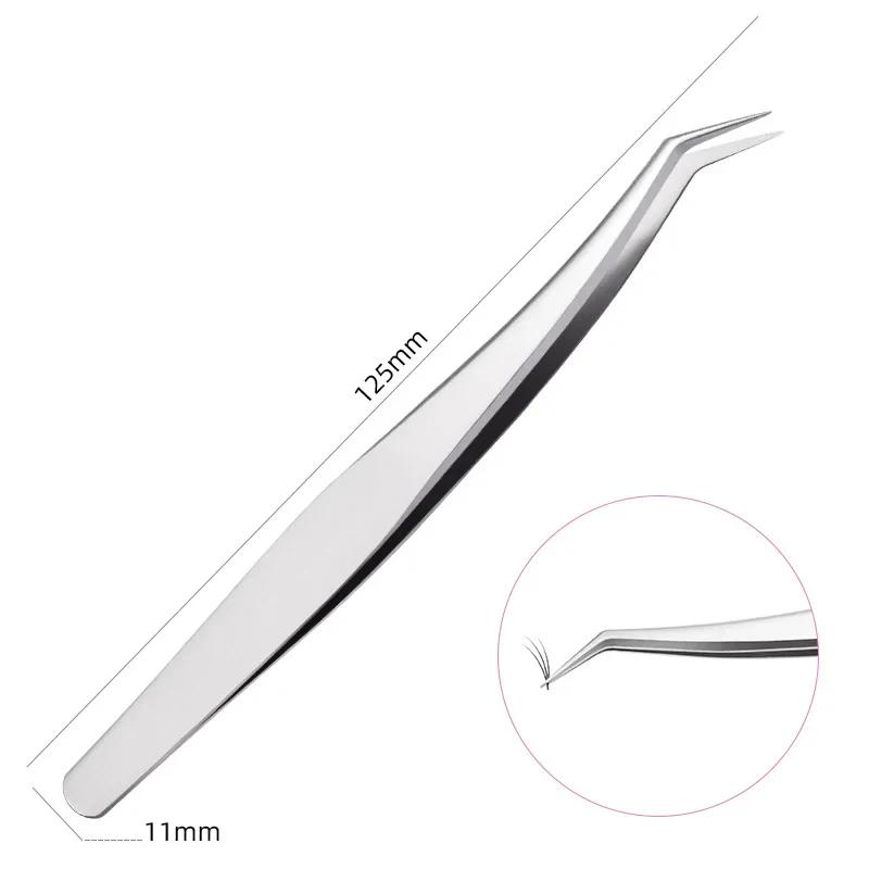 1PC Gold Stainless Steel Precision Curved Tip Tweezers,Professional Eyelash Extension Applicator Lash Makeup Supplies
