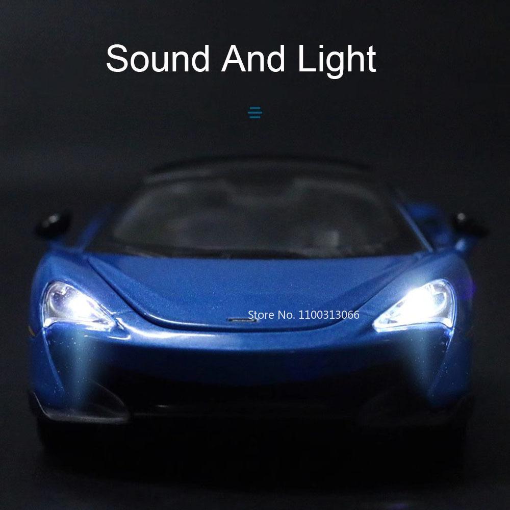 1:32 McLaren 600LT Honda CivicType-R Toys Cars Model Light Sound Miniature Car Wheel Pull Back Supercar for Boys Collection Fun